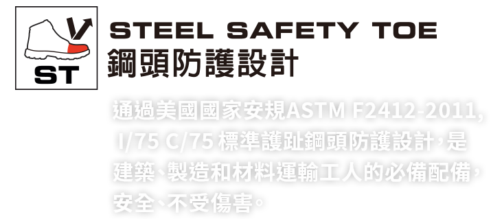 STEEL SAFETY TOE 鋼頭防護設計